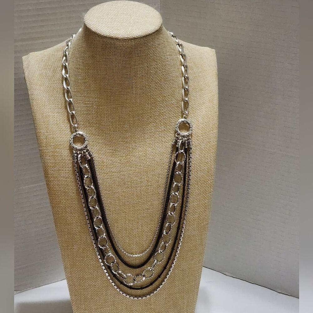 Brighton Pebble Cascade layered multi strand necklace